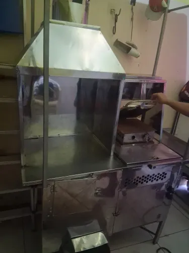 Carrinho de churrasco e hot-dog 3 em 1 de inox