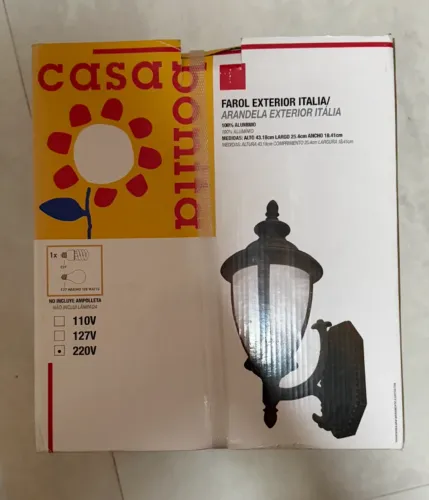 3 unidades - Arandela Externa Itália Casa Bonita - 220V (Nova na Caixa)