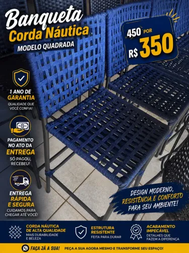 Banquetas banqueta de alto padrão na corda náutica