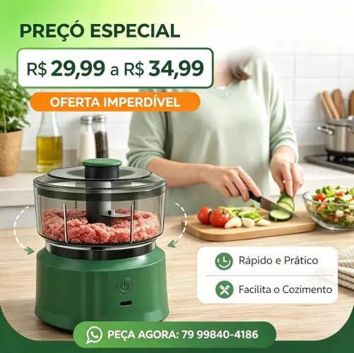 Mini Processador de Alimentos Elétrico Triturador de Carne Alho Cebola Legumes