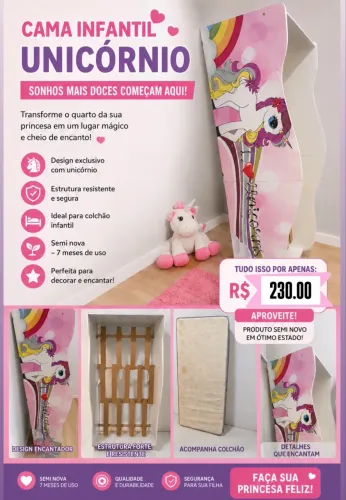 Cama Infantil do Unicórnio
