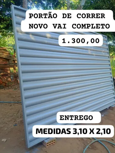 PORTÃO DE CORRER NOVO COMPLETO 