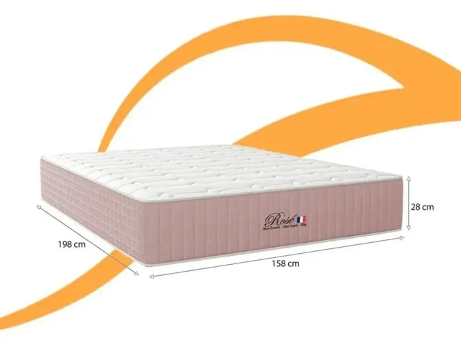 COLCHÃO ROSÉ DE MOLAS ENSACADAS CASAL 1,38