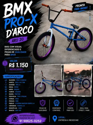 BMX PRO-X D'ARCO ARO 20, MONTADA | R$ 1.150