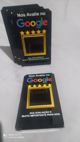 Plaquinha de avaliação do Google