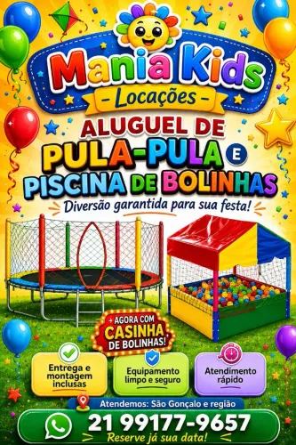 Aluguel de pula-pula e piscina de bolinhas
