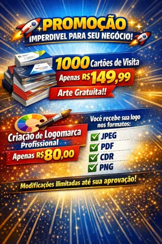 1000 cartões de visita personalizado, logomarca 
