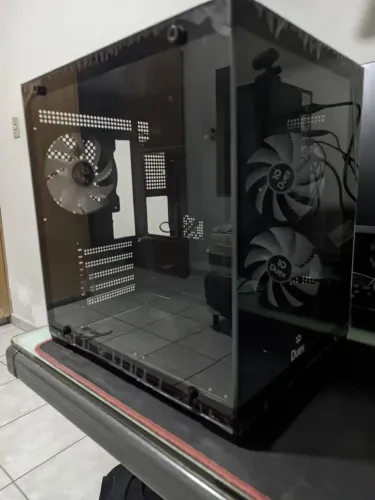 Gabinete Gamer Aquário Duex DXGA275BK / 3 Fans RGB / NOVO