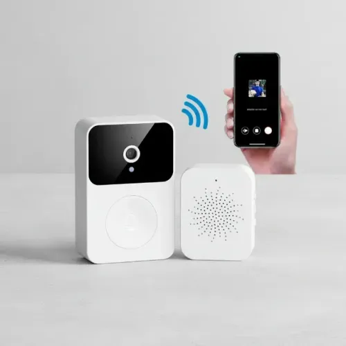 Campainha Interfone C/ Camera Wi-fi Sem Fio Inteligente Branco Bateria