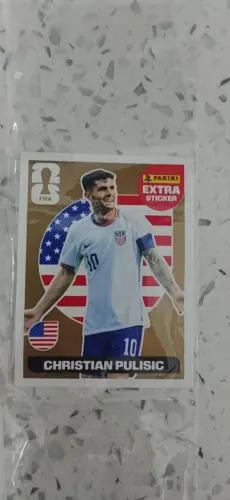 Figurinha Extra Sticker Base/Dourada do Christian Pulisic Copa 2022