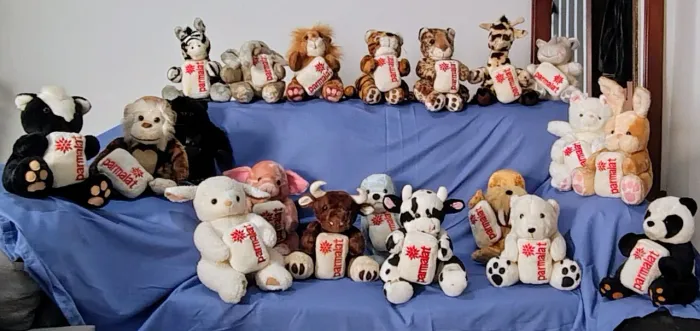 Mega Lote 20 Bichinhos de Pelúcia Mamíferos Parmalat Anos 90