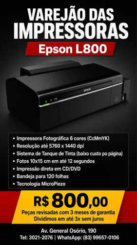 Impressora EPSON FOTOGRÁFICA L800
