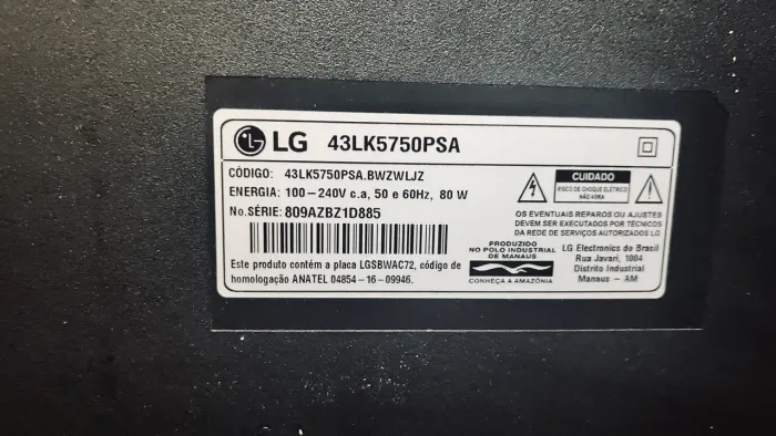 LG LK5750psa para Conserto ou Retirada de peça 