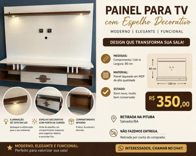 ? PAINEL PARA TV EM MDF LAQUEADO