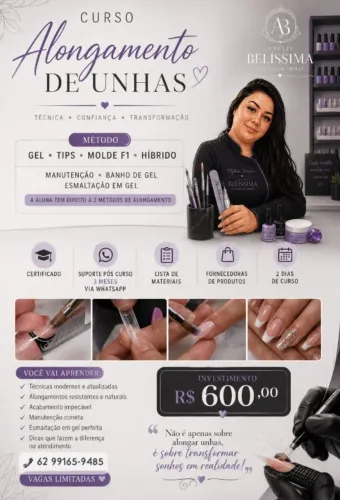 Curso de alongamentos de unhas