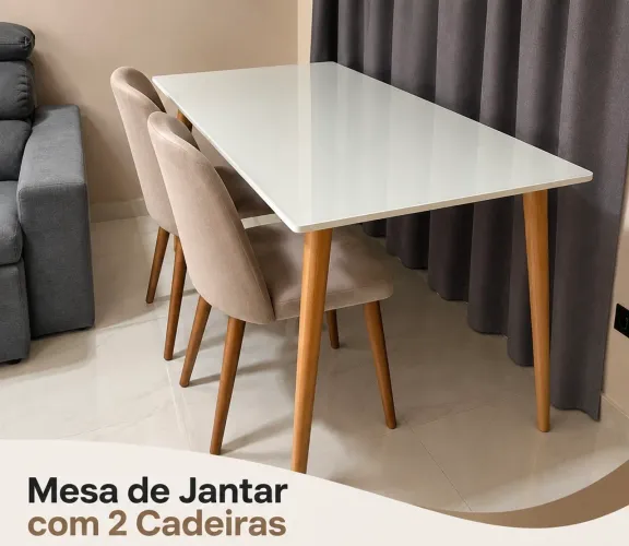 Mesa de jantar + 2 Cadeiras