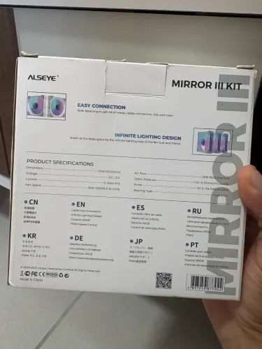 Kit 3 Fans ALSEYE Mirror III 120mm ARGB Branco