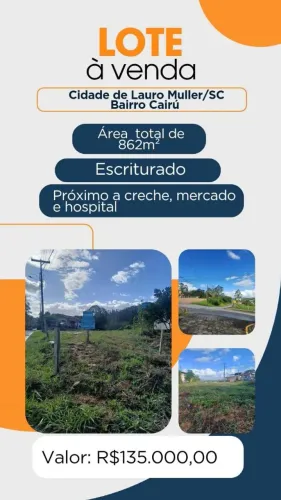 Lote a venda em Lauro Müller Bairro cairu