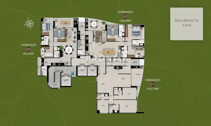 Apartamento com 3 quartos em Boa Viagem