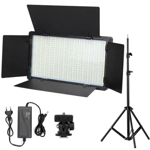 Iluminador Light Kit Pro Led 600 + Fonte + Tripé 