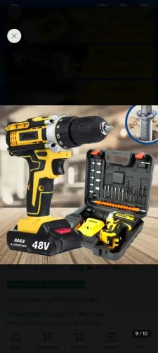 Parafusadeira e furadeira 48v e 2 baterias