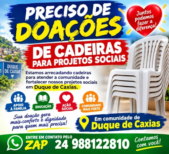 Cadeiras para projeto social
