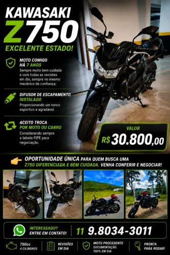 KAWAZAKI Z750 ACEITO TROCA !!