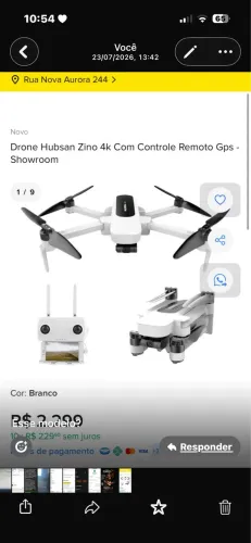 Drone Hubsan Zino 4k Com Controle Remoto Gps - Showroom
