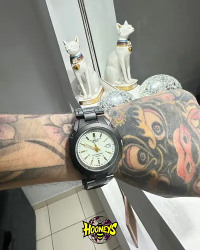 Relógio Casio Quartz Preto Inoxidável - Noturno (Brilha no Escuro)