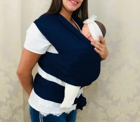 Sling bebê azul marinho