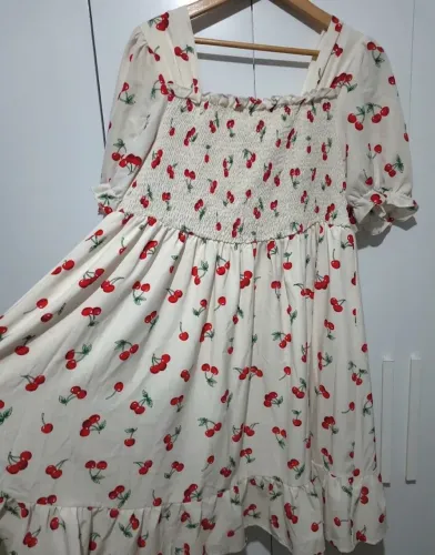 Vestido Plus Size Cerejas 4XL