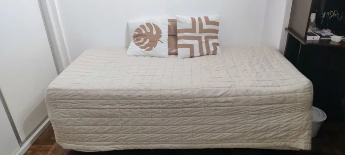 Cama box + colchão solteiro com pillow top