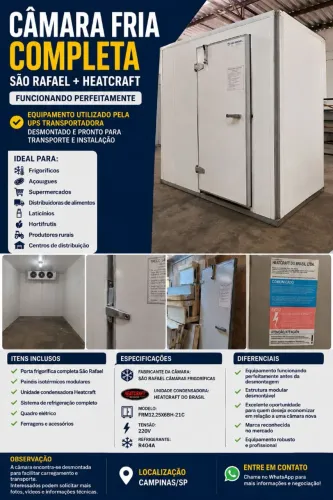 Câmara Fria Completa São Rafael + Heatcraft | Funcionando | Campinas/SP