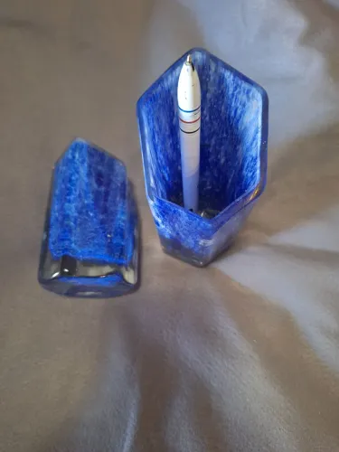 Porta Caneta e Clips Cristal
