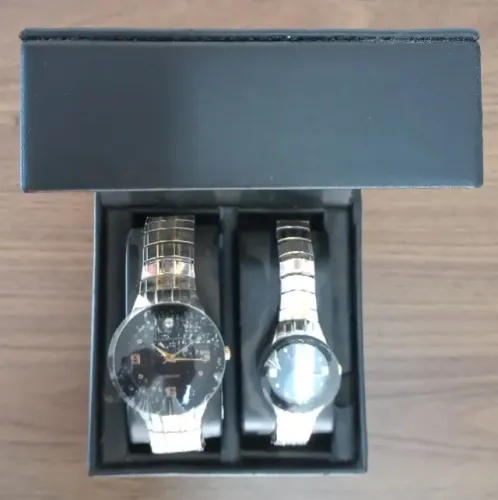 Par de Relógio Cerentino Genuine Diamond Dial