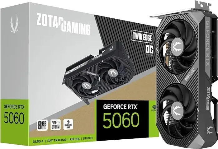 ZOTAC Placa gráfica para jogos GeForce RTX 5060 Twin Edge OC DLSS 4 8GB GDDR7 128-bit 28 G