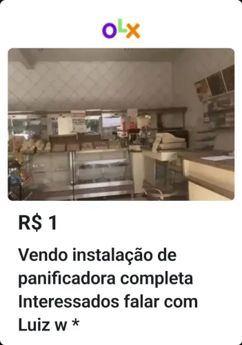 Vendo instalação de panificadora completa Interessados falar com Luiz w *