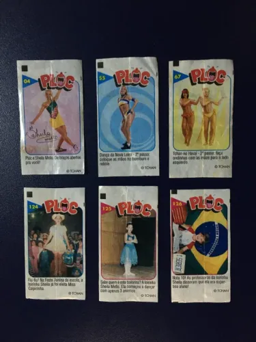 Lote com 6 Figurinhas Sem Repetição Chiclete Ploc É o Tchan! Total (1999)