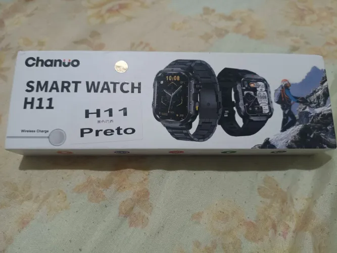 Smartwatch H11 Preto Novo Bluetooth + Carregamento Sem Fio