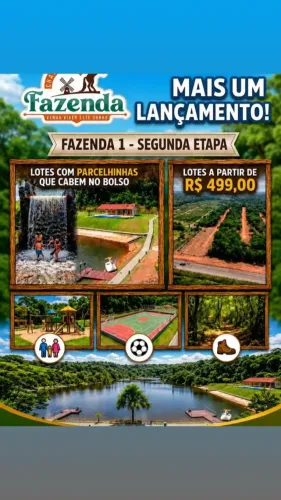 Pré lançamento Chácaras da Fazenda 1,2 etapa corre que a hora é agora