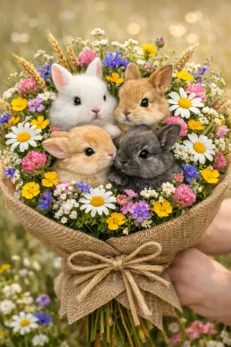 Buque de mini coelhos - presenteie quem você ama com responsabilidade 