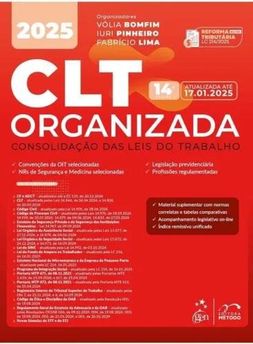 VENDO: CLT Organizada 2025 (14ª Edição) - Editora Método / GEN