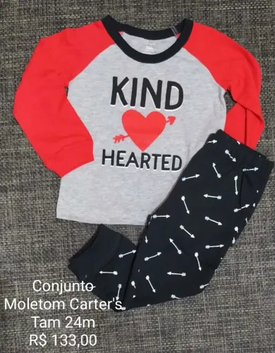 Conjunto de moletom estampado Kind Hearted - marca Carter's - tamanho 2
