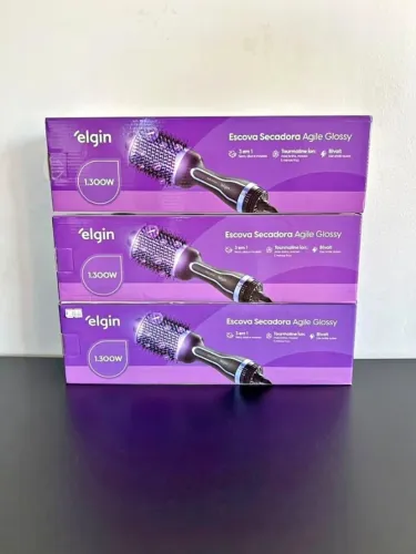 Escova Secadora Alisadora Elgin Agile Glossy Roxa Novas Fazemos entregas