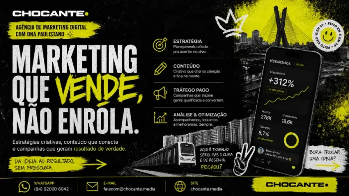 Agência de Marketing Digital | Social Media, Tráfego Pago e Conteúdo que Vende | CHOCANTE.