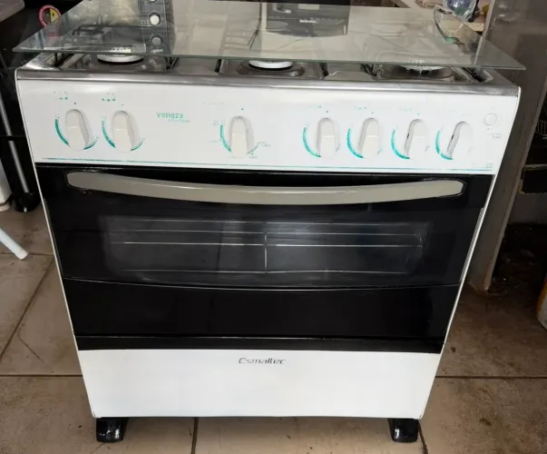 Fogão esmaltec 6 bocas usado barato conservado funcionando perfeitamente não é elétrico