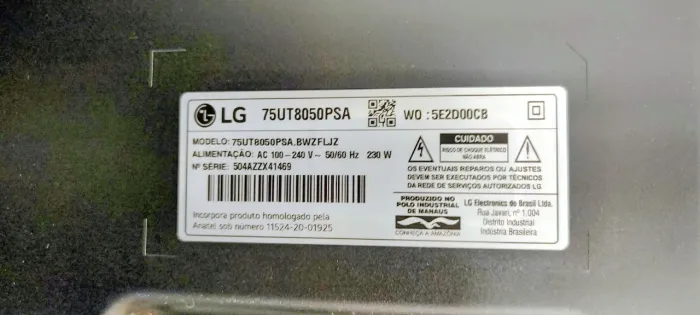 Tv 75" smart LG ano 2025