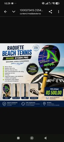 Raquete Shark Storm Pro - potência e precisão em cada jogada!