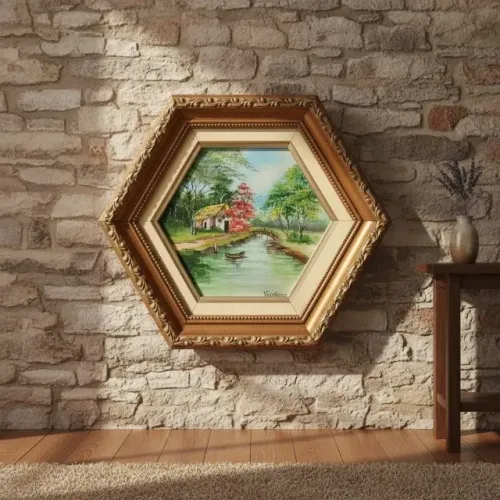 Quadro Óleo Sobre Tela Cotidiano Rural Assinado Por Vera # (Usado)