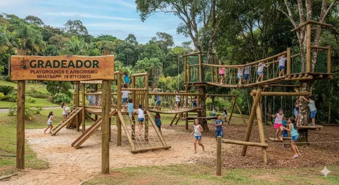 bancos quiosques e playgrounds